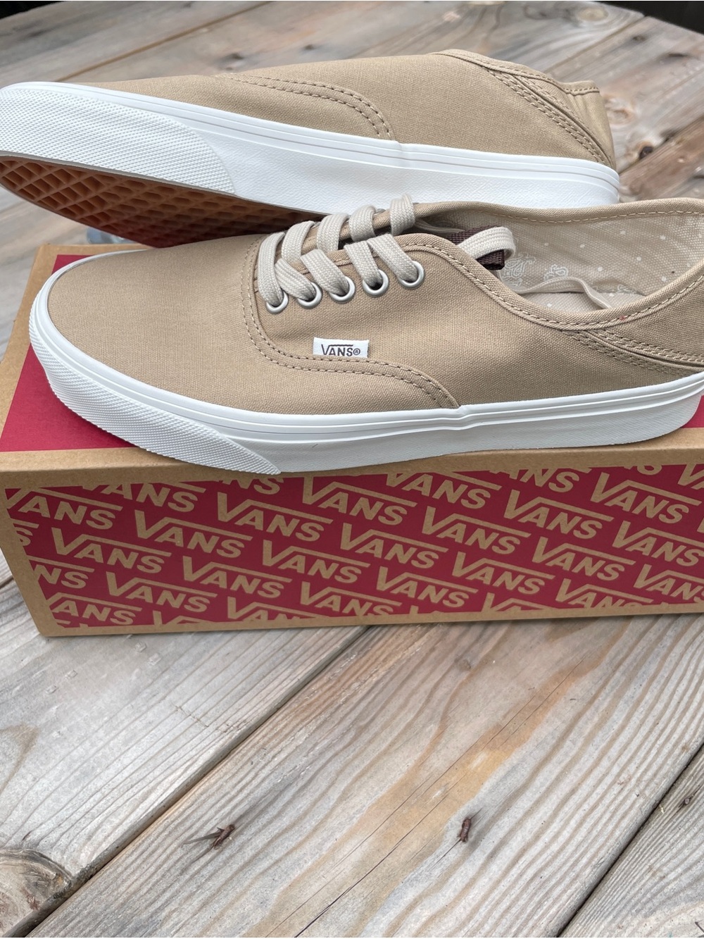 NIB Vans Kickdown Authentic Canvas Sneakers - Beige M6.5 W 8